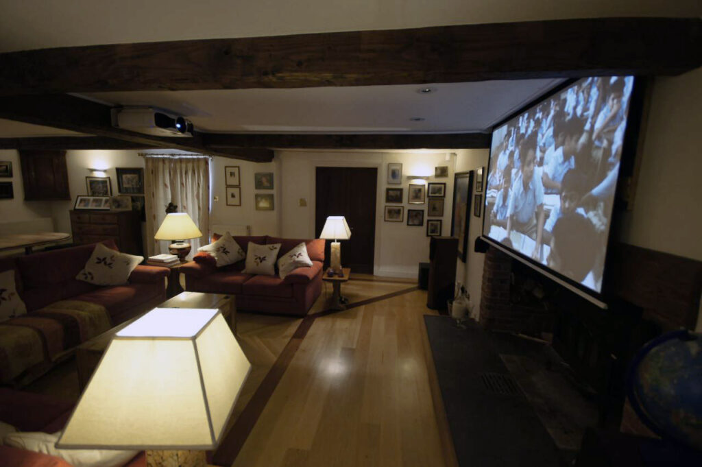 Cottage Cinema Room with RTI control and multi-room audio - Epson projector that was replace for a new Sony VPL-XW5000, Native 4K Laser Projector - Home Cinema Pictures