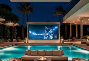 Zion Luxury TV outdoor. poolside LED cinema screen